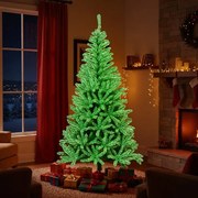 Árvore de Natal artificial de 180 cm que brilha no escuro com 692 pontas de ramos Base metálica dobrável e fácil armazenamento Verde