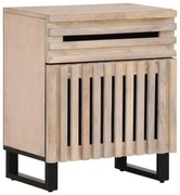 vidaXL Mesa de cabeceira 50x34x60cm madeira de mangueira maciça branco