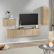 vidaXL Conjunto móveis de TV 4 pcs madeira processada carvalho sonoma