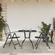 vidaXL 3 pcs conjunto de jantar para jardim rede de metal antracite