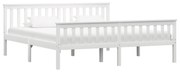 vidaXL Estrutura de cama em pinho maciço 180x200 cm branco