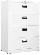 vidaXL Arquivador 90x46x134 cm aço branco