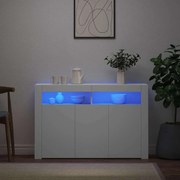 vidaXL Aparador com luzes LED 115,5x30x75 cm branco