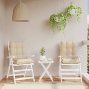 vidaXL Almofadões cadeira encosto baixo 2 pcs tecido oxford bege