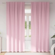vidaXL Cortinas com cortinas 2 pcs Rosa Bebê 245 x 140 cm Poliéster