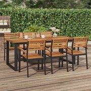 Mesa jardim c/ pernas em forma de U 200x90x75 cm acácia maciça