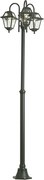 Lanterna de exterior clássica verde escura 235cm 3-luzes IP44 - Berta