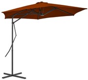 vidaXL Guarda-sol de jardim com poste de aço 300x230 cm terracota