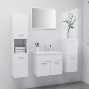 vidaXL Conjunto de móveis de casa de banho derivados de madeira branco