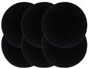 vidaXL Individuais de mesa 6 pcs em algodão liso 38 cm redondo preto
