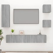 vidaXL Conjunto móveis de TV 5 pcs madeira processada sonoma cinza