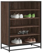 vidaXL Sapateira 75x38x97,5 cm deriv. madeira/metal carvalho castanho