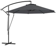 Outsunny Chapéu de Sol Excêntrico Ø290 cm Jardim Base Cruzada Capa Proteção Corda Vento Ajustável Resistente Cinzento | Aosom Portugal