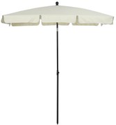 Outsunny Chapéu de Sol Retangular de Jardim 198x130x240cm Chapéu de Sol de Alumínio com Função de Inclinação para Terraço Pátio Exterior Creme