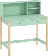 AIYAPLAY Secretária Infantil Mesa de Estudo para Crianças com 3 Compartimentos Abertos e 2 Gavetões 90x52x105 cm Verde | Aosom Portugal