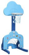 Conjunto de cesta de basquete infantil 3 em 1 com bolas - branco