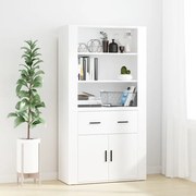 vidaXL Armário alto madeira processada branco