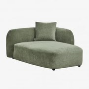 Chaise Longue Direito Para Sofá Modular Em Chenille Coco Tecido Chenille Verde Sálvia - Sklum