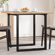vidaXL Mesa de jantar estrutura em O 90x90x75,5 cm pinho/aço
