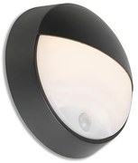 Candeeiro de parede exterior preto com LED e sensor de movimento IP54 - Hortus