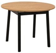 Mesa de Jantar Extensível Oliver – Carvalho/Preto – 100/131x75x100 cm