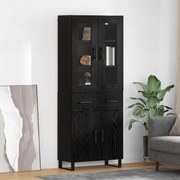vidaXL Buffê 2 pcs Carvalho Preto Madeira Compensada e Vidro