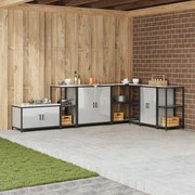 vidaXL Armazenamento de Cozinha Prateado 60 x 50 x 92 cm Aço