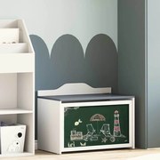 vidaXL Caixa com armazenamento e frente de quadro negro ROROS