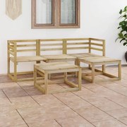 5 pcs conjunto lounge de jardim pinho impregnado verde