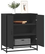 vidaXL Aparador 68x35x76 cm derivados de madeira/metal preto