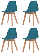 Cadeiras de jantar 4 pcs plástico turquesa