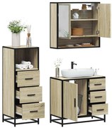 vidaXL 3 pcs conj. móveis casa banho derivados madeira carvalho sonoma