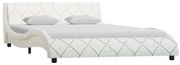 vidaXL Estrutura de cama 140x200 cm couro artificial branco