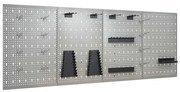 vidaXL Placas perfuradas de parede 4 pcs 40x58 cm aço