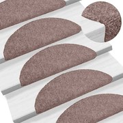 vidaXL Tapetes de escada autoadesivos 5 peças 56x17x3 cm creme meia-lua