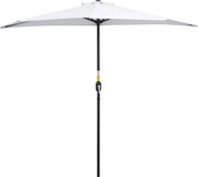 Outsunny Meio Guarda Sol Ø 2,6 m Guarda Sol de Varanda 5 Braços Aço Poliéster Creme | Aosom Portugal