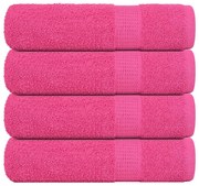 vidaXL Toalhas de mãos FROGN 4 pcs 50x100 cm 360 g/m² rosa