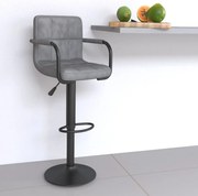 vidaXL Banco de bar veludo cinzento-claro