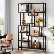Tribesigns Industrial 7 Tier Bucher Regal 180cm de alta madeira Rain com moldura de metal