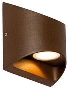 Candeeiro de parede exterior moderno castanho ferrugem com LED 2-luzes IP54 - Mal Moderno