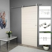 vidaXL Kit ferragens p/ porta deslizante 183cm aço inoxidável prateado