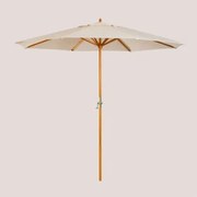 Guarda-sol Ø290 Cm Em Tecido E Madeira Cretas Nude Beige - Sklum