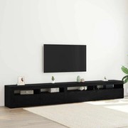 Conjunto de Cabinet de TV vidaXL 3 Peças com Luzes LED Carvalho Preto Madeira Engenheirada