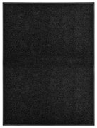 vidaXL Tapete de porta lavável 90x120 cm preto