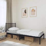 Estrutura de cama com cabeceira 90x190 cm metal preto