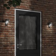 vidaXL Candeeiro parede p/ exterior c/ sensor alumínio fundido preto