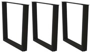 vidaXL Pernas para mesa de jantar em V 3 peças, preto, 90x(72-73,3) cm, aço