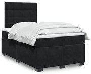 vidaXL Cama boxspring com colchão 120x190 cm veludo preto