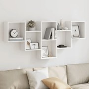 vidaXL Prateleira de parede 159x18x66 cm derivados de madeira branco