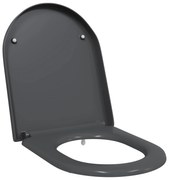 vidaXL Assento de Vaso Sanitário Antracite 49 x 36 x 4 cm Duroplast